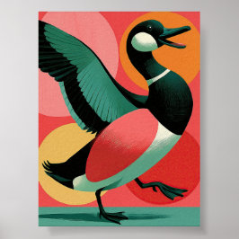 Midcentury Modern Ente Fett Geometrische Kunst Poster