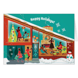 MidCentury Modern House - Gay women Holiday Card
