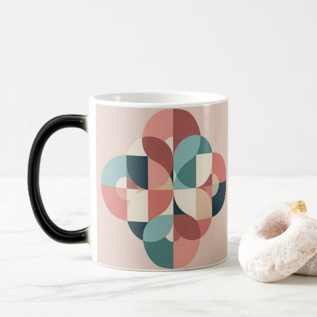 MidCentury Modern Kreise Design Morphing Tasse (Mit Donut)