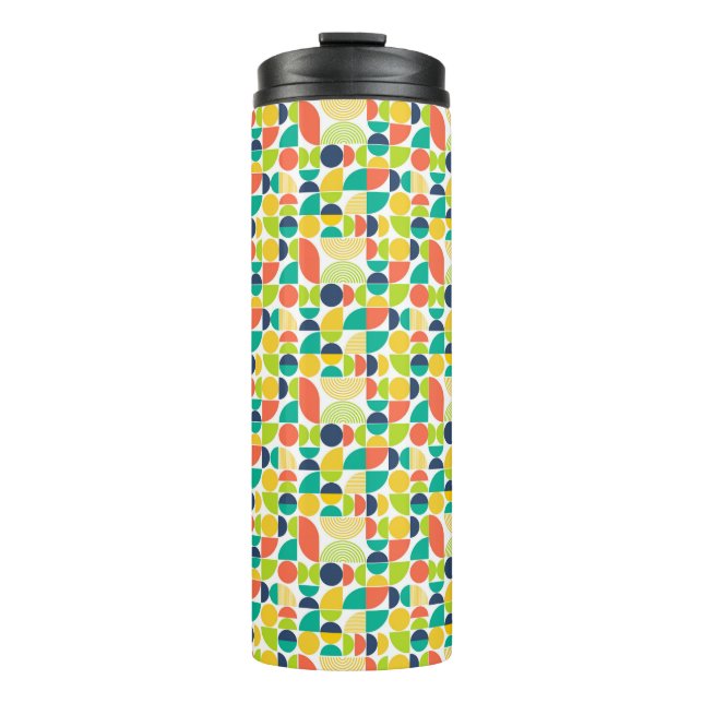 MidCentury Modernes Vintages Retro Abstrakte Kunst Thermosbecher (Vorderseite)