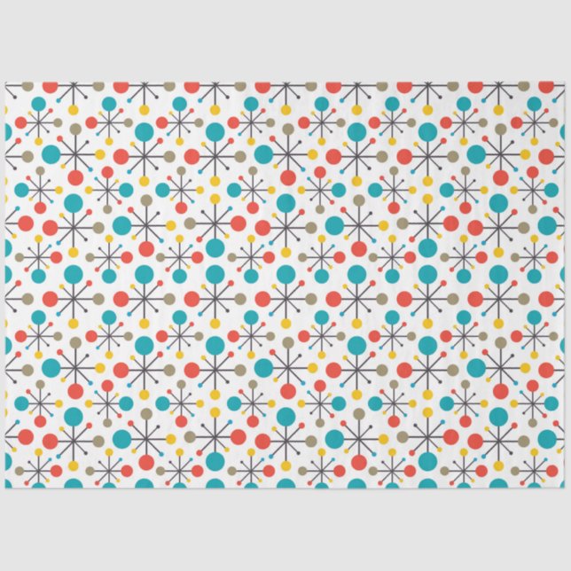 MidCentury Modernes, Vintages Retro Abstraktes Dek Seidenpapier (Vorderseite)