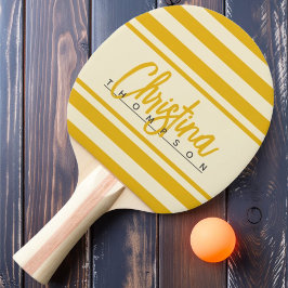 MidCentury Polo Banner Warm Sonnenblume Farbe Name Tischtennis Schläger