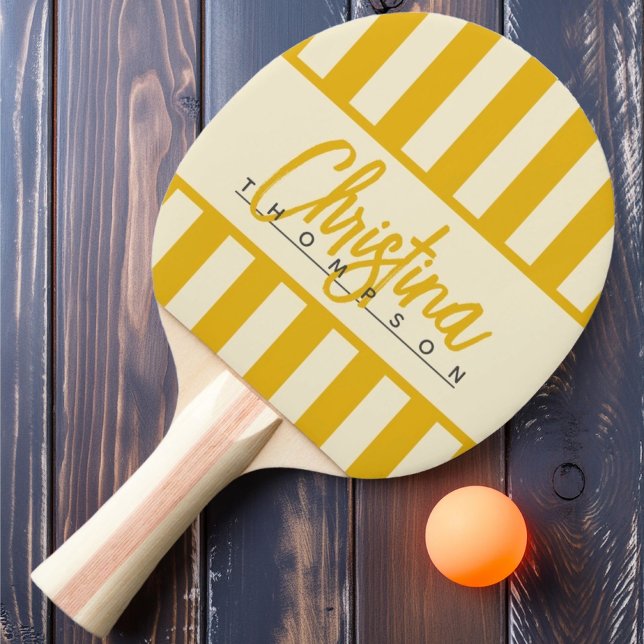 MidCentury Polo Candy Striping Warm Sonnenblumenna Tischtennis Schläger (Von Creator hochgeladen)