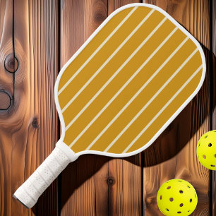 MidCentury-Streifendesign Verbrannte Butterblume F Pickleball Schläger