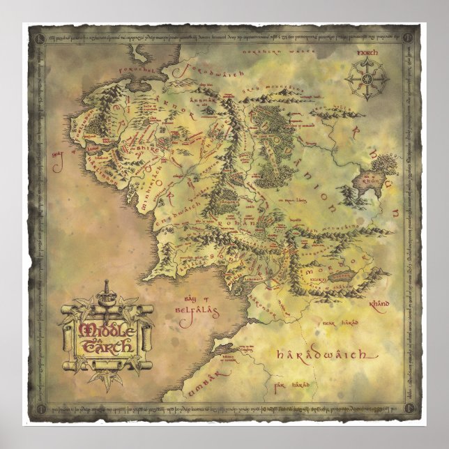 MIDDLE EARTH™ Map Poster (Vorne)