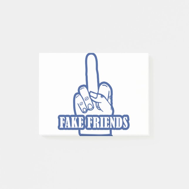 Middle Finger Fake Friends Post-it Klebezettel (Vorderseite)