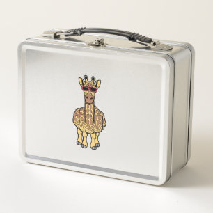 Middle Finger Giraffe Funny Offensive Rude Safari Metall Brotdose