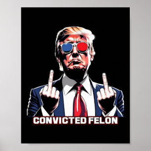 Middle Finger Ich stimme für den verurteilten Felo Poster