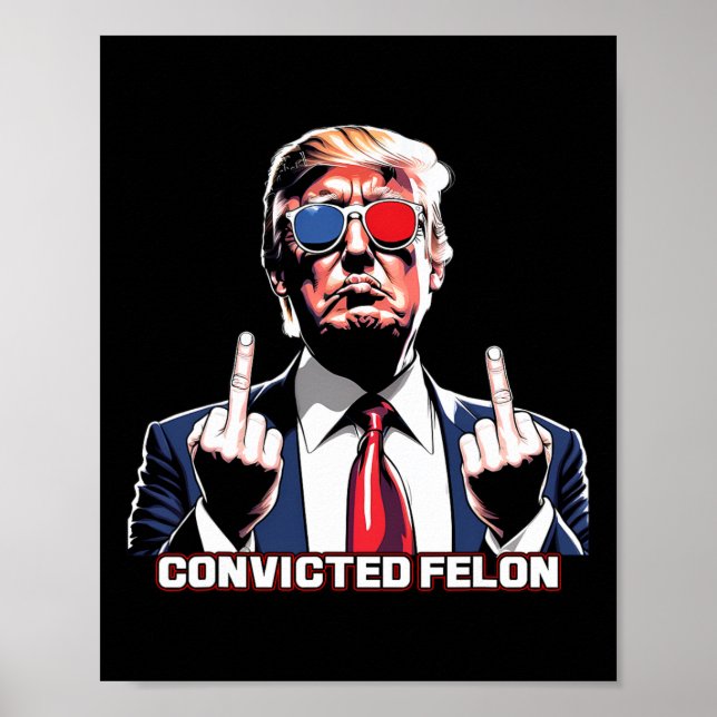 Middle Finger Ich stimme für den verurteilten Felo Poster (Vorne)