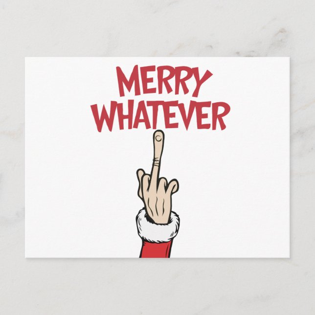 Middle Finger Merry Whatever Postkarte (Vorderseite)