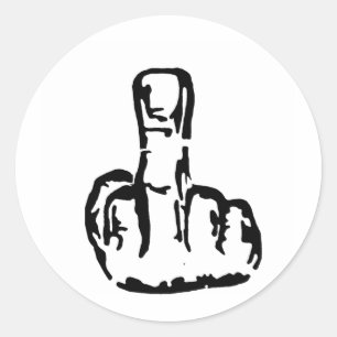 Middle Finger Runder Aufkleber
