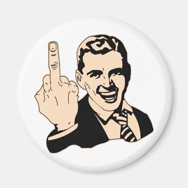 Middle Finger Salute Retro Magnet (Vorne)