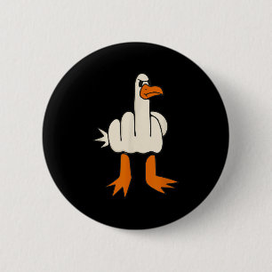 Middle Finger Seagull, Adult Humor, Funny Geste Button