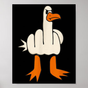 Middle Finger Seagull, Adult Humor, Funny Geste Poster