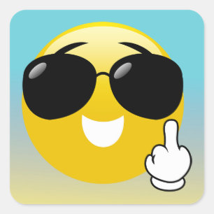 Middle Finger & Sunglasses Emoji Ombre Stickers