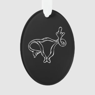 Middle Finger Uterus Pro-choice Ornament