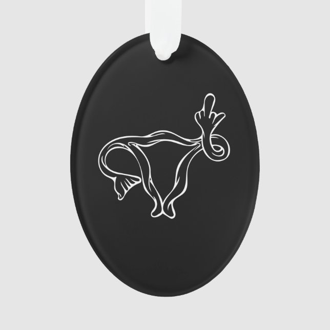 Middle Finger Uterus Pro-choice Ornament (Vorderseite)
