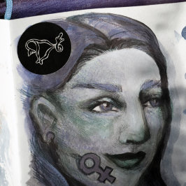 Middle Finger Uterus Pro-choice Runder Aufkleber