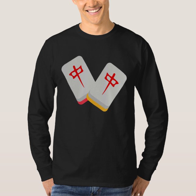 Middle Mahjong Tile Funny Closing Medium Mahjong T-Shirt (Vorderseite)