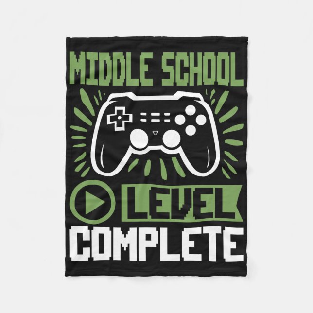 Middle School Level Complete Gamer Cl Of 2025 Grad Fleecedecke (Vorderseite)