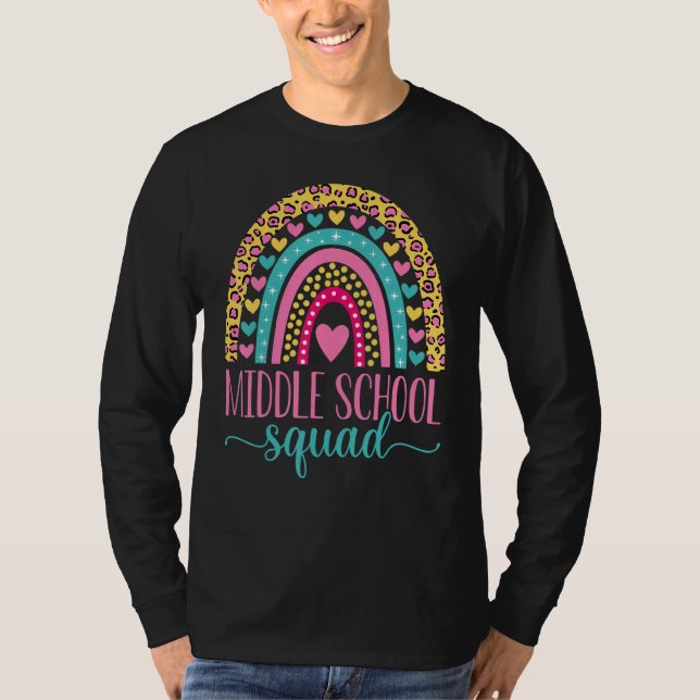 Middle School Squad Team Teacher Girls Boys Back T T-Shirt (Vorderseite)