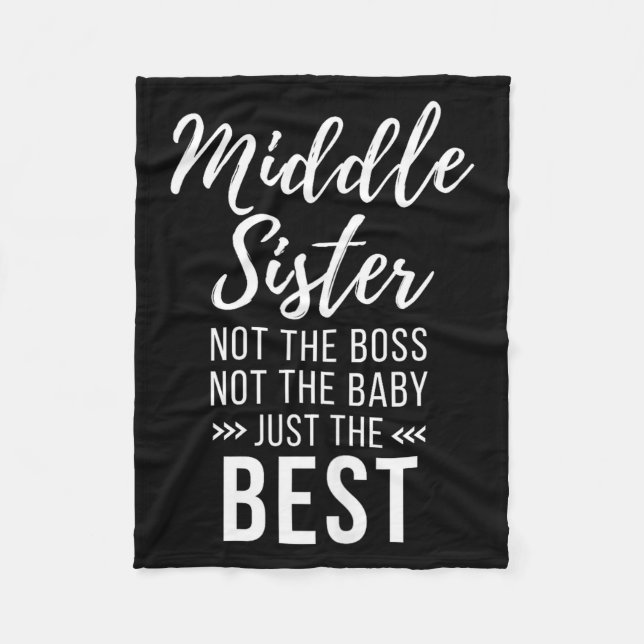 Middle Sister Crazy Funny Sister Quotes Matching S Fleecedecke (Vorderseite)