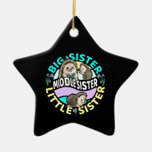 Middle Sister ist eine große und kleine Schwester Keramik Ornament