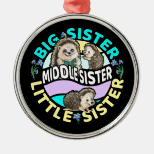 Middle Sister ist eine große und kleine Schwester Ornament Aus Metall