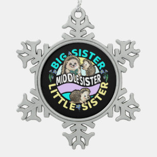 Middle Sister ist eine große und kleine Schwester Schneeflocken Zinn-Ornament