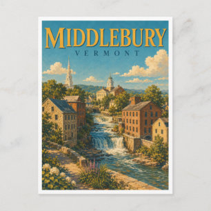 Middlebury Vermont Otter Creek GeoSaga Postkarte