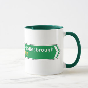 Middlesbrough, BRITISCHES Verkehrsschild Tasse