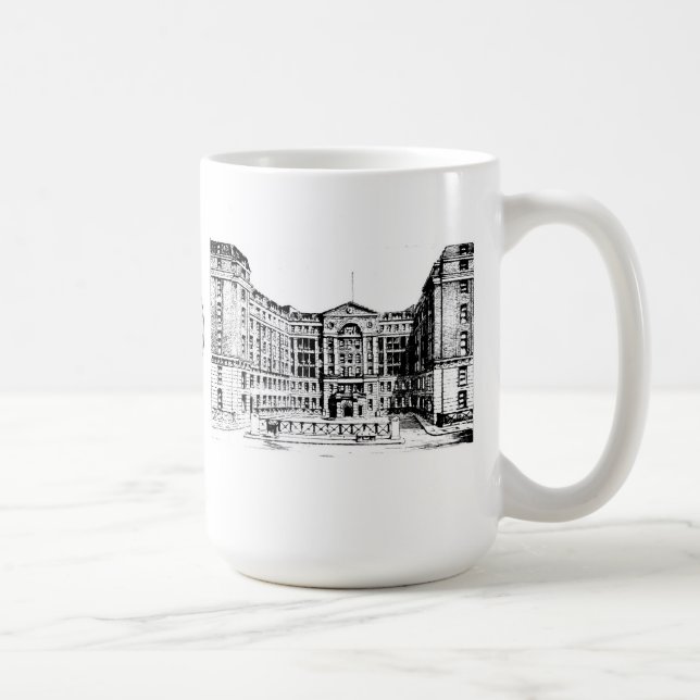 Middlesex-Krankenhaus-Tasse (Schwarzes u. Weiß) Tasse (Rechts)