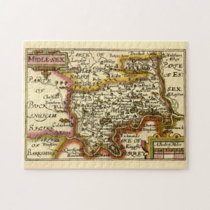 Middlesex Middle Sex Landkreis England Old Atlas M Puzzle