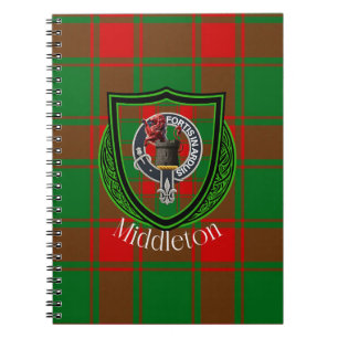 Middleton-Schottischer-Clan-Tartan & Wappen Notizblock