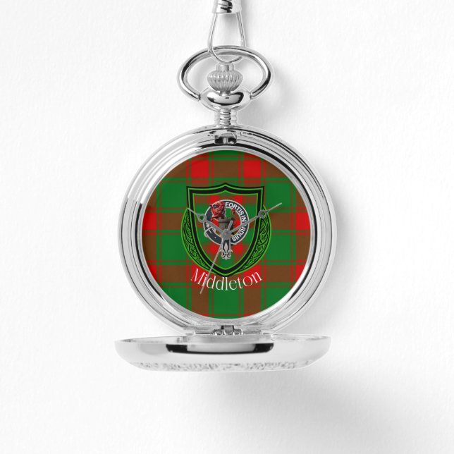 Middleton Scottish Clan Tartan & Crest Armbanduhr (Vorderseite)