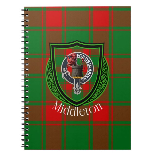 Middleton Scottish Clan Tartan & Crest Notizblock (Vorderseite)