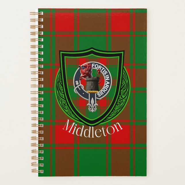 Middleton Scottish Clan Tartan & Crest Planer (Vorderseite)