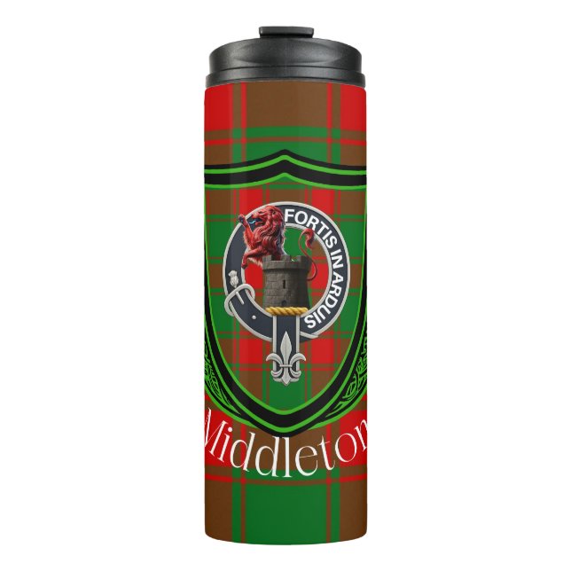 Middleton Scottish Clan Tartan & Crest Thermosbecher (Vorderseite)