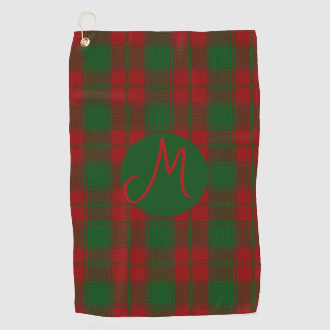 Middleton Tartan Mit Monogramm Golfhandtuch (Vorderseite)