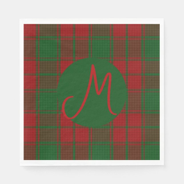 Middleton Tartan Mit Monogramm Serviette (Vorderseite)