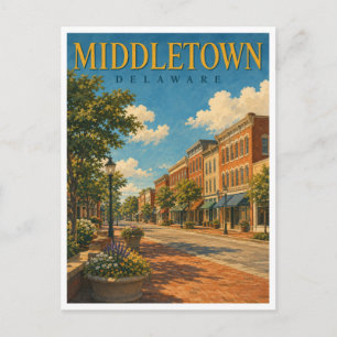 Middletown Delaware Main Street GeoSaga Postkarte