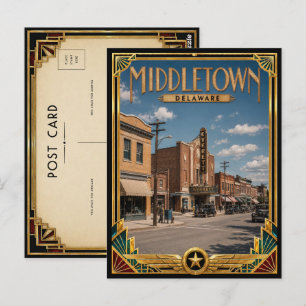 Middletown Delaware Vintage Art Deco Golden Age Postkarte
