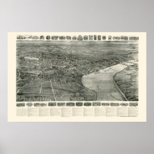 Middletown, panoramische Karte CT - 1915 Poster