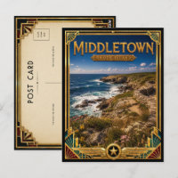 Middletown Rhode Island Vintage Art Deco Golden