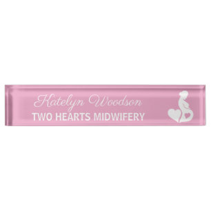 Midfrau Doula Schönes Business Pink Namensplakette