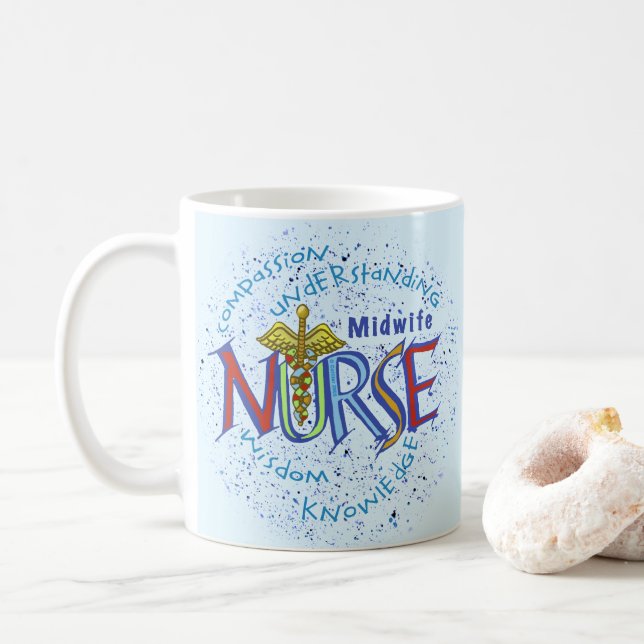 Midfrau Nurse Motto Kaffeetasse (Mit Donut)