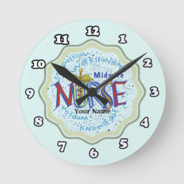 Midfrau Nurse Motto Runde Wanduhr