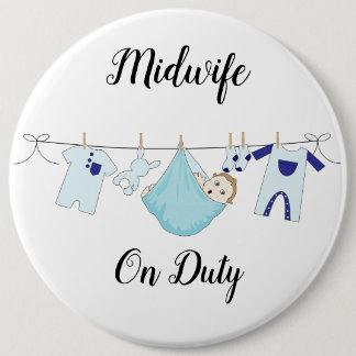Midfrau On Duty Blue Colossal, 18 mm Round Button