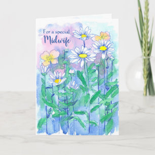 Midfrau Vielen Dank Daisy Blume Watercolor Karte