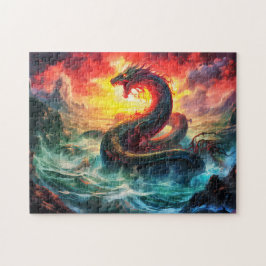Midgard snake in the norhtern sea Viking mythology Puzzle